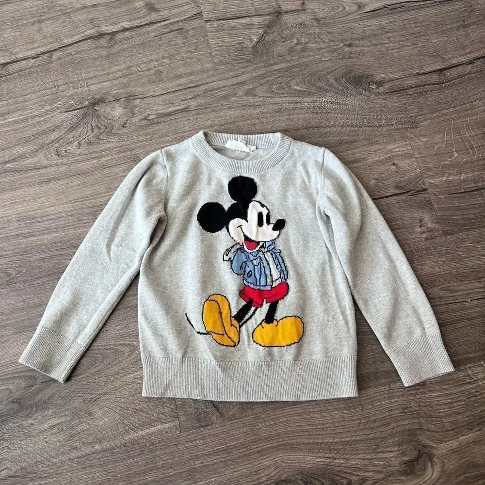 Gap Mickey Mouse Print Knit Sweater size 5 T